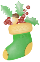 verde Papa Noel claus calcetines png