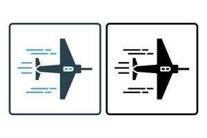 jet icon. icon related to speed, aviation. suitable for web site, app, user interfaces, printable etc. Solid icon style. Simple vector design editable