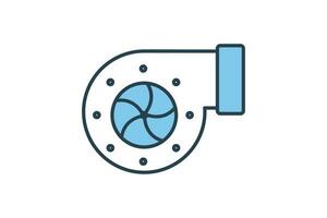 Turbo icon. icon related to speed. suitable for web site, app, user interfaces, printable etc. Flat line icon style. Simple vector design editable