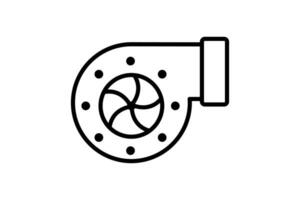 Turbo icon. icon related to speed. suitable for web site, app, user interfaces, printable etc. Line icon style. Simple vector design editable