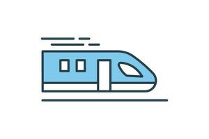 bullet train icon. icon related to speed, transportation. suitable for web site, app, user interfaces, printable etc. Flat line icon style. Simple vector design editable