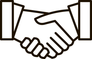 handshake line icon illustration png