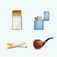 smoking various set vector