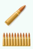 ammunition bullets on white vector