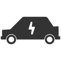Electric car silhouette. Vector flat icon