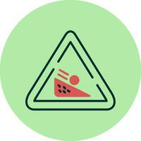 Falling Boulder Sign Vector Icon