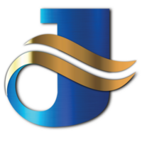 dourado azul carta j logotipo png