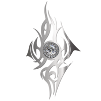 tribal diseño metal efecto con piedra preciosa png