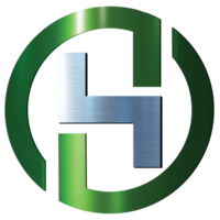 lettre h logo bleu vert png