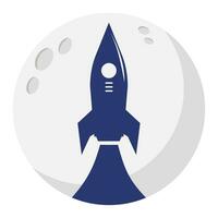 rocket launches on the moon vector