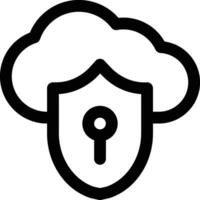 icono de vector de seguridad en la nube