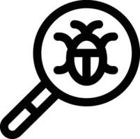 Bug Search Vector Icon