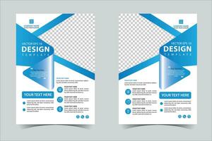 Blue color business annual report brochure flyer design template vector, Leaflet cover presentation abstract geometric background, modern publication poster magazine, layout in A4 size Free Vector