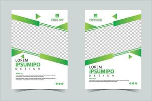 Green business annual report brochure flyer design template vector, Leaflet cover presentation abstract geometric background, modern publication poster magazine, layout in A4 size Free Vector