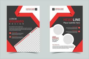 Red and Black business annual report brochure flyer design template vector, Leaflet cover presentation abstract geometric background, modern publication poster magazine, layout in A4 size Free Vector