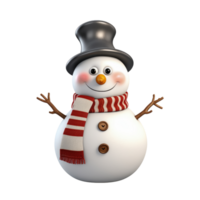 fofa boneco de neve dentro 3d desenho animado estilo isolado em transparente fundo , ai generativo png