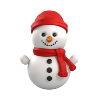 fofa boneco de neve dentro 3d desenho animado estilo isolado em transparente fundo , ai generativo png
