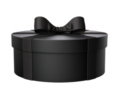 black box with black ribbon isolated ai generative png