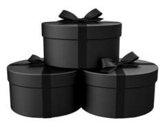 black box with black ribbon isolated ai generative png