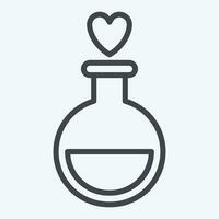 Icon Love Potion. related to Valentine Day symbol. line style. simple design editable. simple illustration vector