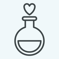 Icon Love Potion. related to Valentine Day symbol. line style. simple design editable. simple illustration vector