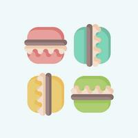 icono macaron relacionado a Francia símbolo. plano estilo. sencillo diseño editable. sencillo ilustración vector