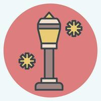 Icon Lamp Post. related to France symbol. color mate style. simple design editable. simple illustration vector