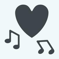 Icon Music. related to Valentine Day symbol. glyph style. simple design editable. simple illustration vector