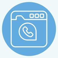 Icon Chat Message. related to Communication symbol. blue eyes style. simple design editable. simple illustration vector