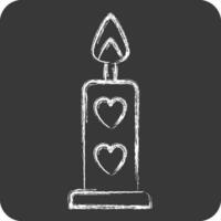 Icon Candle. related to Valentine Day symbol. chalk Style. simple design editable. simple illustration vector