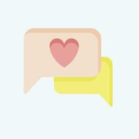 Icon Romantic Chat. related to Valentine Day symbol. flat style. simple design editable. simple illustration vector