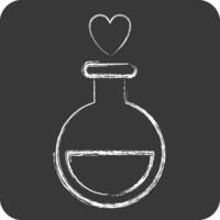 Icon Love Potion. related to Valentine Day symbol. chalk Style. simple design editable. simple illustration vector