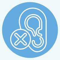 Icon Deaf. related to Communication symbol. blue eyes style. simple design editable. simple illustration vector