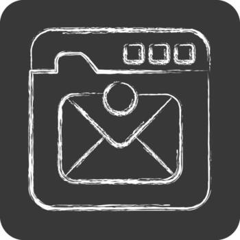 Icon Inbox Mail. related to Communication symbol. chalk Style. simple design editable. simple illustration vector