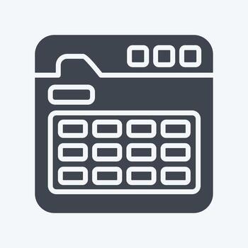 Icon Calendar. related to Communication symbol. glyph style. simple design editable. simple illustration vector