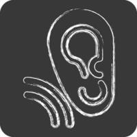 icono oreja. relacionado a comunicación símbolo. tiza estilo. sencillo diseño editable. sencillo ilustración vector