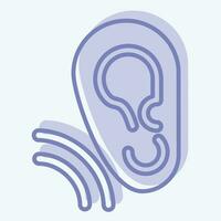 Icon Ear. related to Communication symbol. two tone style. simple design editable. simple illustration vector