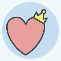 Icon Love King. related to Valentine Day symbol. color mate style. simple design editable. simple illustration vector