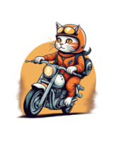 ai generativo motocicleta jinete gato clipart ilustración haz para impresión en demanda sitios web es además Perfecto para ninguna proyecto me gusta camiseta diseño png