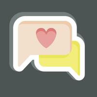 Sticker Romantic Chat. related to Valentine Day symbol. glyph style. simple design editable. simple illustration vector