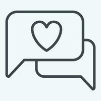 Icon Romantic Chat. related to Valentine Day symbol. line style. simple design editable. simple illustration vector