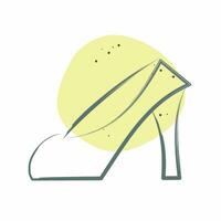 Icon High Heels. related to France symbol. Color Spot Style. simple design editable. simple illustration vector