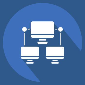 Icon Connection Computer. related to Communication symbol. long shadow style. simple design editable. simple illustration vector