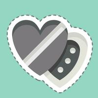 Sticker line cut Chocolate. related to Valentine Day symbol. simple design editable. simple illustration vector