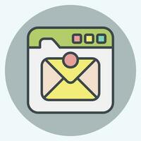 Icon Inbox Mail. related to Communication symbol. color mate style. simple design editable. simple illustration vector