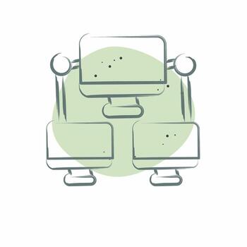 Icon Connection Computer. related to Communication symbol. Color Spot Style. simple design editable. simple illustration vector