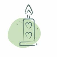 Icon Candle. related to Valentine Day symbol. Color Spot Style. simple design editable. simple illustration vector