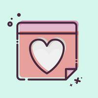 Icon Valentines Day. related to Valentine Day symbol. MBE style. simple design editable. simple illustration vector