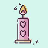 Icon Candle. related to Valentine Day symbol. MBE style. simple design editable. simple illustration vector