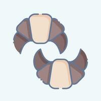 Icon Croissant. related to France symbol. doodle style. simple design editable. simple illustration vector